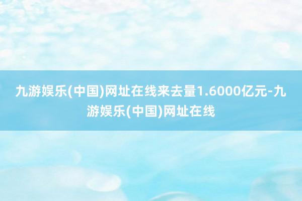 九游娱乐(中国)网址在线来去量1.6000亿元-九游娱乐(中国)网址在线