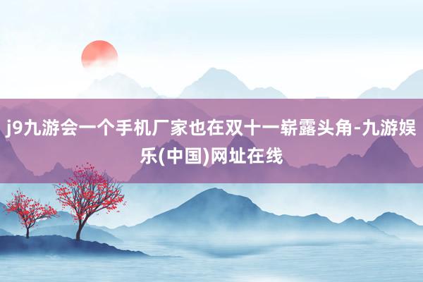 j9九游会一个手机厂家也在双十一崭露头角-九游娱乐(中国)网址在线