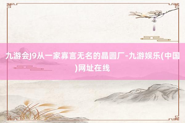 九游会J9从一家寡言无名的晶圆厂-九游娱乐(中国)网址在线