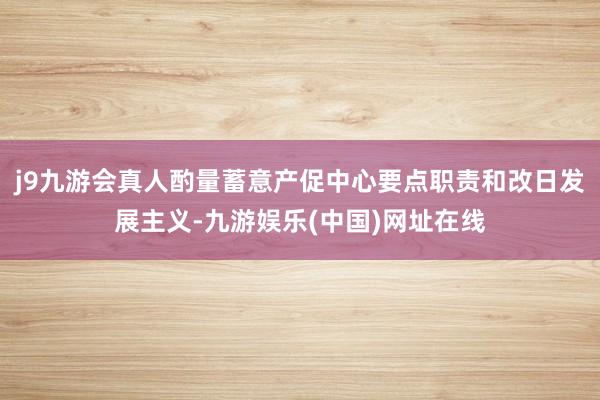 j9九游会真人酌量蓄意产促中心要点职责和改日发展主义-九游娱乐(中国)网址在线