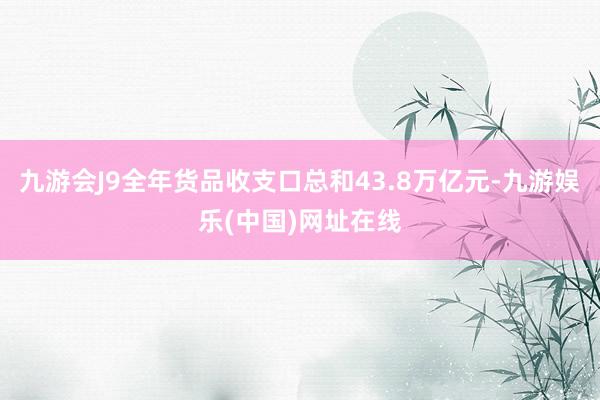 九游会J9全年货品收支口总和43.8万亿元-九游娱乐(中国)网址在线