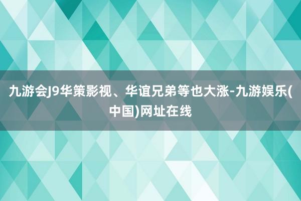九游会J9华策影视、华谊兄弟等也大涨-九游娱乐(中国)网址在线