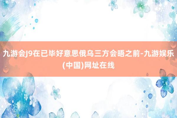 九游会J9在已毕好意思俄乌三方会晤之前-九游娱乐(中国)网址在线